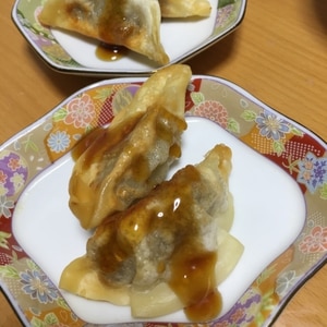 揚げ餃子のポン酢あんかけ